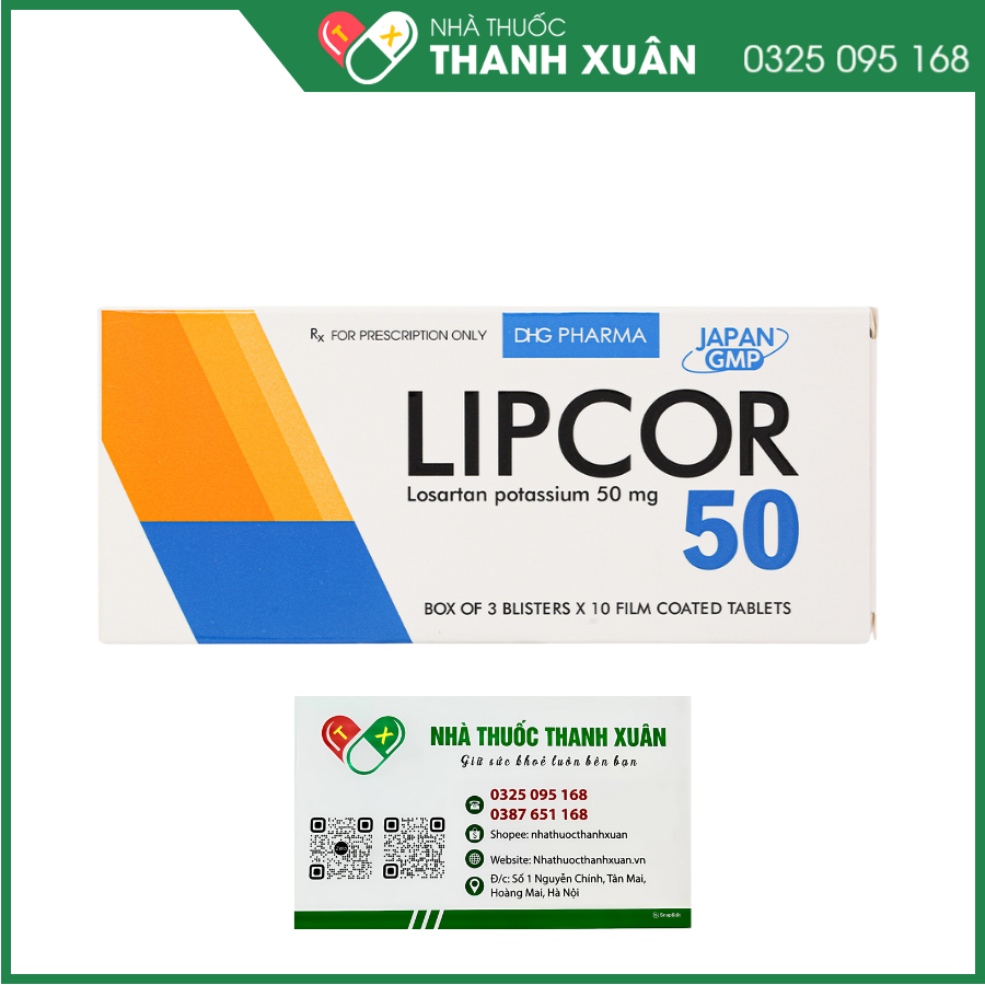 Lipcor 50 điều trị tăng huyết áp